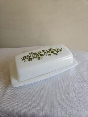 Pyrex 72-1 Spring Blossom Milk Glass Butter Dish 1972-1983